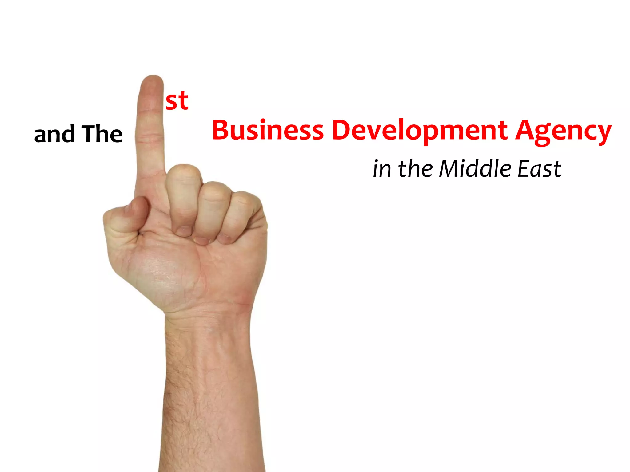 st
and The        Business Development Agency
                         in the Middle East
 