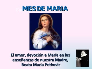 Cada mañana...   MES DE MARIA  El amor, devoción a María en las enseñanzas de nuestra Madre, Beata Maria Petkovic 