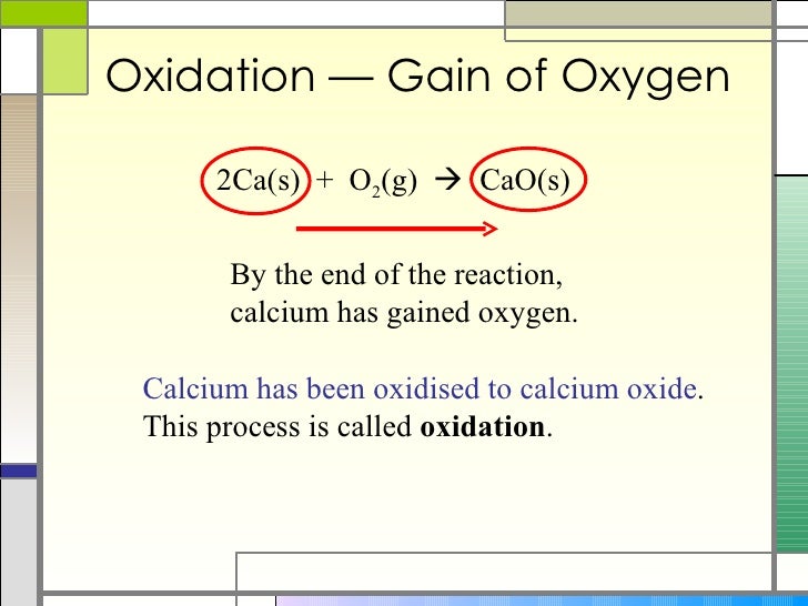 redox reactions reaction of calcium and oxygen to form an ionic compound