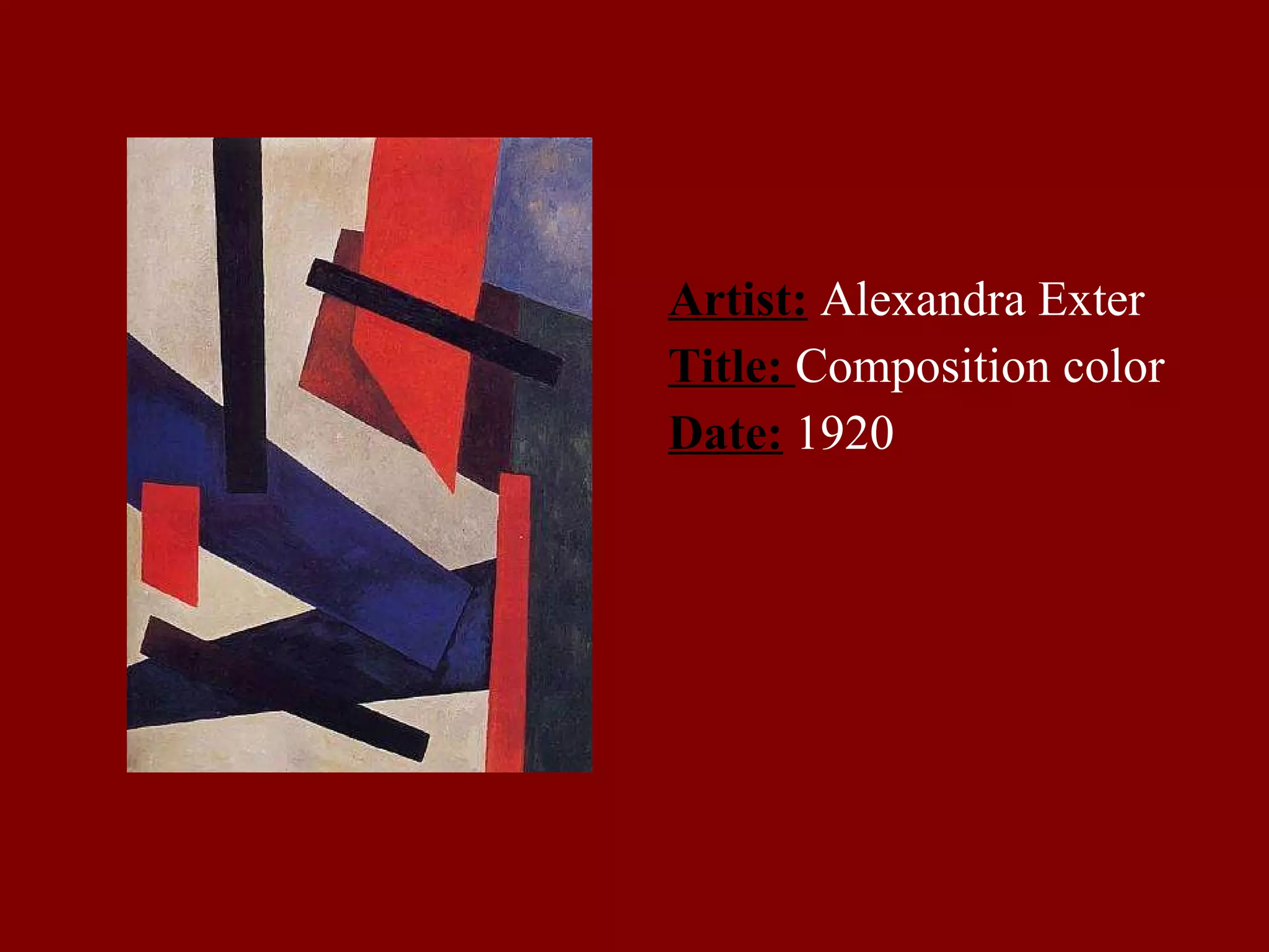 Artist:   Alexandra Exter Title:  Composition color  Date:   1920 