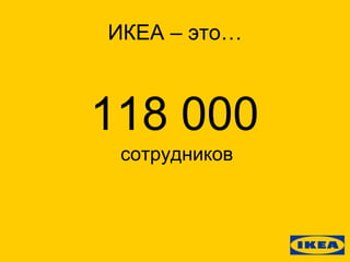 ИКЕА – это… 118 000 сотрудников 