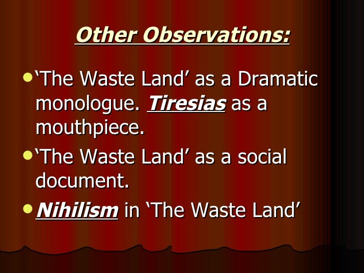 the focus of the poem the wasteland on the disillusionment of a generation Ts eliot's poem the waste land is 433 lines long, and includes five parts the wasteland it showed the spiritual breakup of the post-war generation and an . the focus of the poem the wasteland on the disillusionment of a generation Ts eliot's poem the waste land is 433 lines long, and includes five parts the wasteland it showed the spiritual breakup of the post-war generation and an .