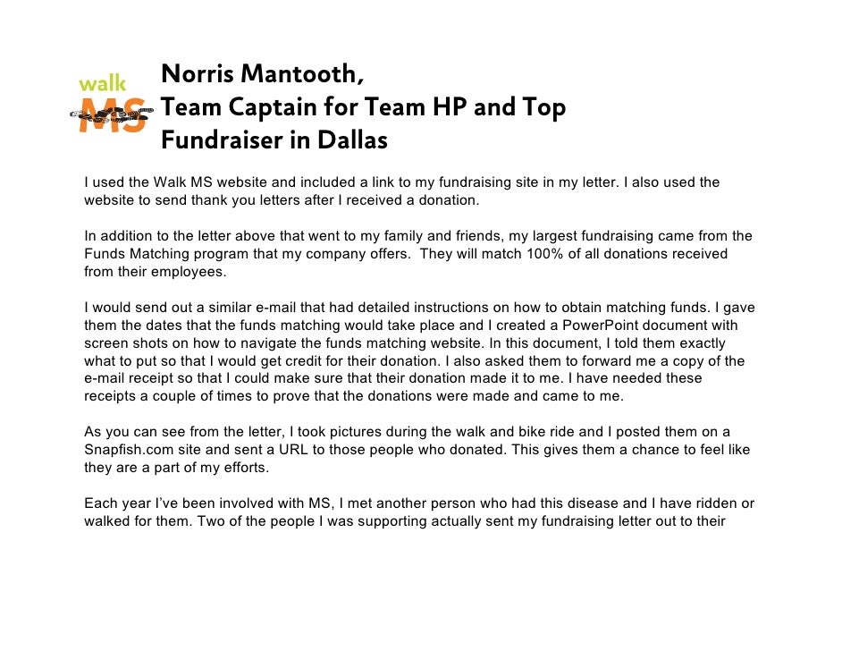 thank you letter to team captain walk ms peer to peer stories thank you letter to team captain walk ms peer to peer stories