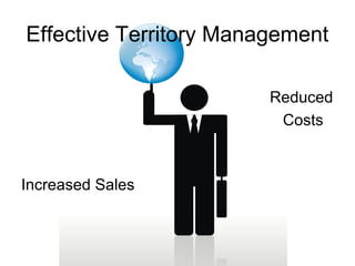Effective Territory Management
Reduced
Costs
Increased Sales
 