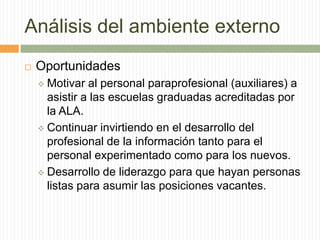 El personal de la biblioteca está preparado en el uso y mantenimiento de las herramientas de la Web 2.0.Debilidades:Actitud de desconfianza hacia los estudiantes.
