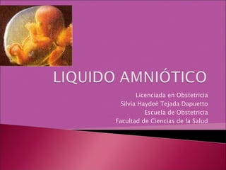 Licenciada en Obstetricia Silvia Haydeé Tejada Dapuetto Escuela de Obstetricia Facultad de Ciencias de la Salud 
