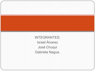 INSTITUTO SUDAMERICANO INTEGRANTES: Israel Álvarez José Chuqui Gabriela Nagua. 