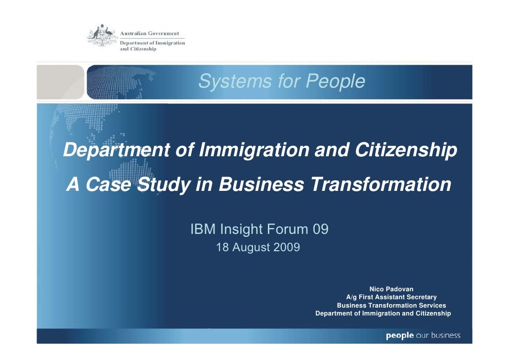 Australia Department and Citizenship Case Study on…