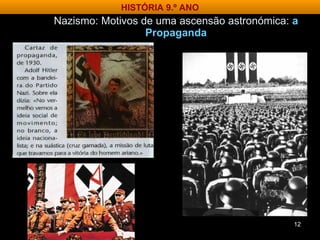 Nazismo: Motivos de uma ascensão astronómica:  a Propaganda HISTÓRIA 9.º ANO 