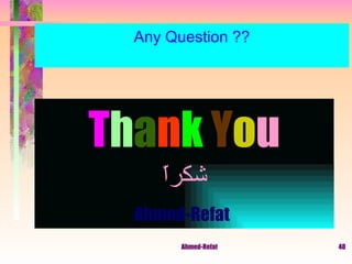 Any Question ?? T h a n k   Y o u شكراّّ Ahmed-Refat   