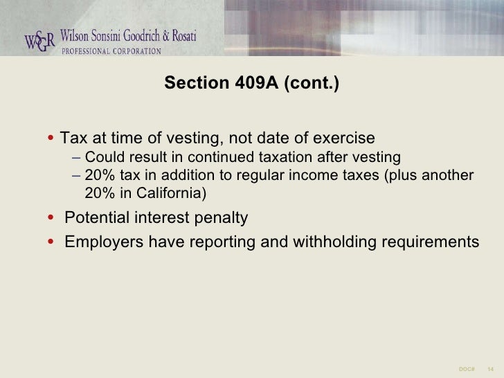 Section 409a nonqualified stock options