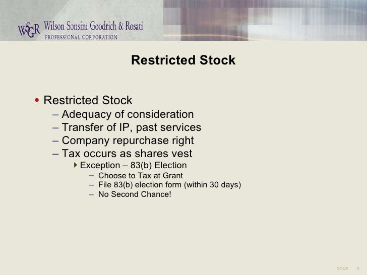 83 b election stock options non qualified