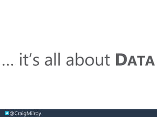 @CraigMilroy © 11-2014@CraigMilroy
… it’s all about DATA
 