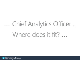 @CraigMilroy © 11-2014@CraigMilroy
… Chief Analytics Officer…
Where does it fit? …
 