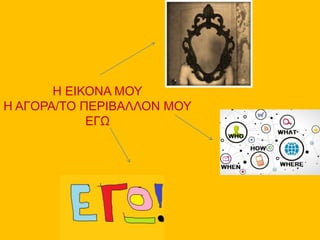 Η ΕΙΚΟΝΑ ΜΟΥ
Η ΑΓΟΡΑ/ΤΟ ΠΕΡΙΒΑΛΛΟΝ ΜΟΥ
ΕΓΩ
 