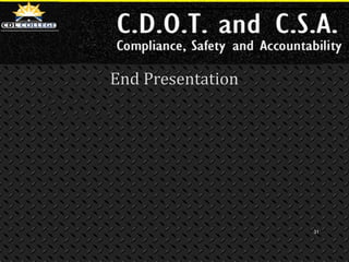 FMCSA CSA Training for Truck Drivers