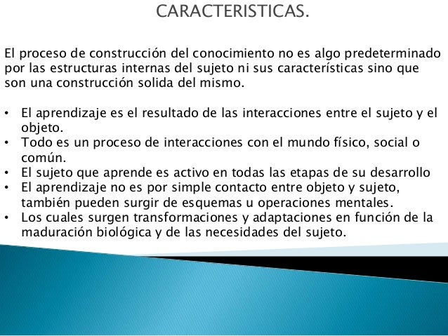Caracteristicas de la teoria de piaget