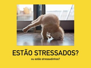 ESTÃO STRESSADOS?
ou estão stressadinhos?
 