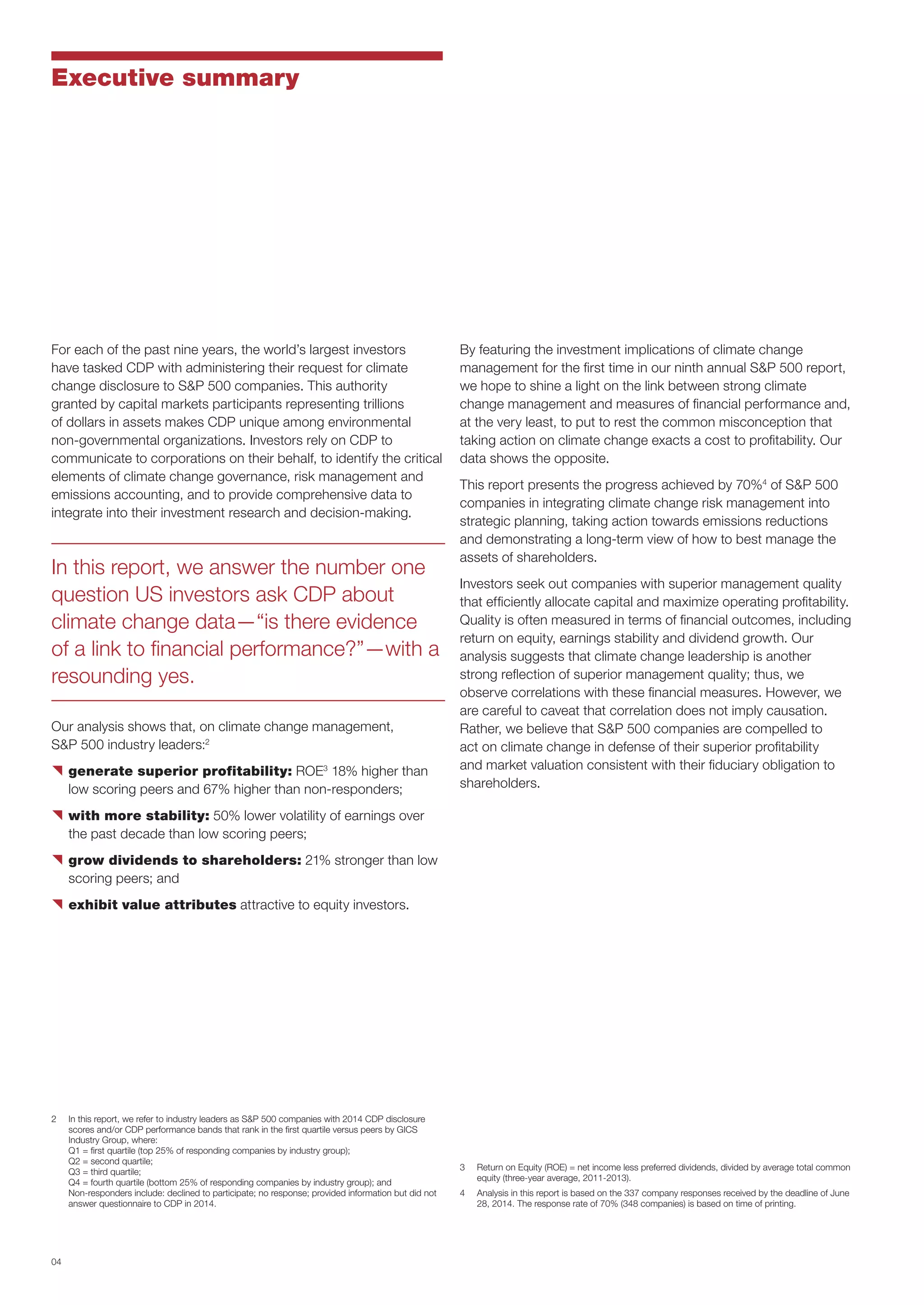 CDP S&P 500 Climate Change Report | PDF