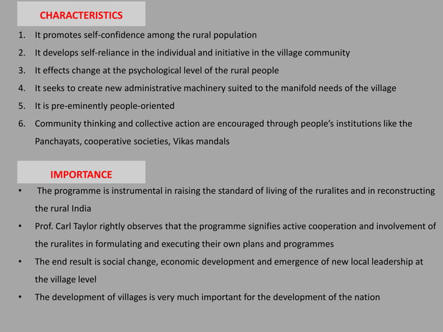 Community Development Program 1952 | PPTX
