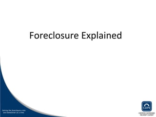Foreclosure Explained  