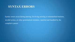 error handling in compiler and code optimization | PDF