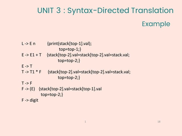 COMPILER DESIGN- Syntax Directed Translation | PPT