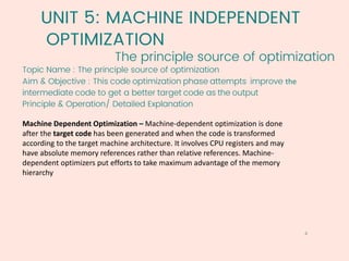 Compiler Design- Machine Independent Optimizations | PDF | Programming ...