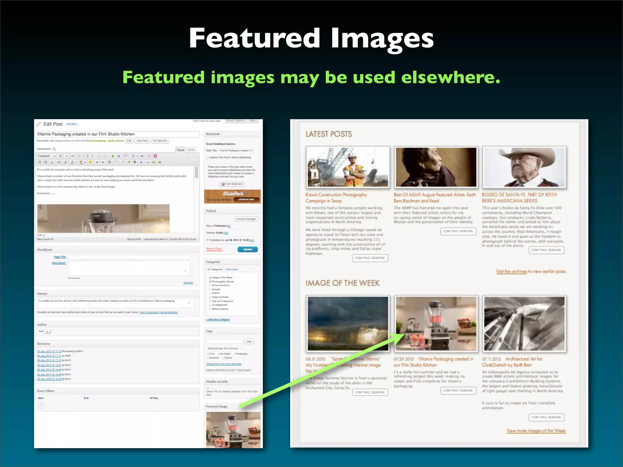 Featured Images
Featured images may be used elsewhere.
 