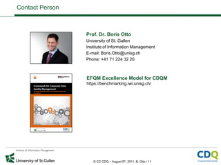 EFQM Excellence Model for Corporate Data Quality Management (CDQM) | PPTX