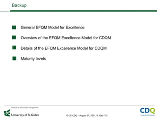 EFQM Excellence Model for Corporate Data Quality Management (CDQM) | PPTX