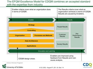 EFQM Excellence Model for Corporate Data Quality Management (CDQM) | PPTX
