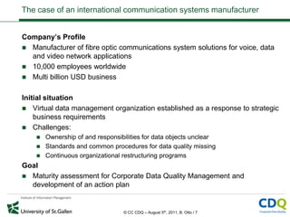 EFQM Excellence Model for Corporate Data Quality Management (CDQM) | PPTX