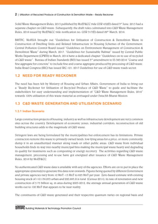 Utilisation of recycled produce of construction and demolition waste | PDF