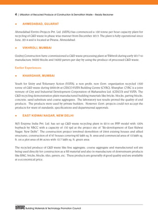 Utilisation of recycled produce of construction and demolition waste | PDF