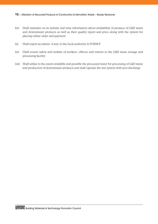 Utilisation of recycled produce of construction and demolition waste | PDF