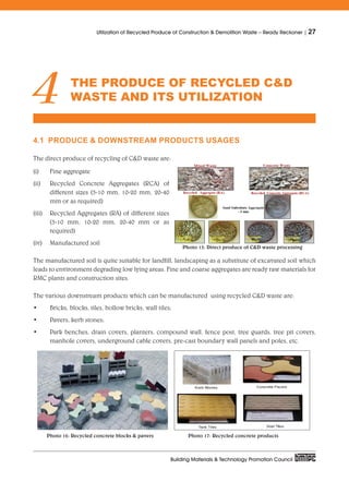 Utilisation of recycled produce of construction and demolition waste | PDF