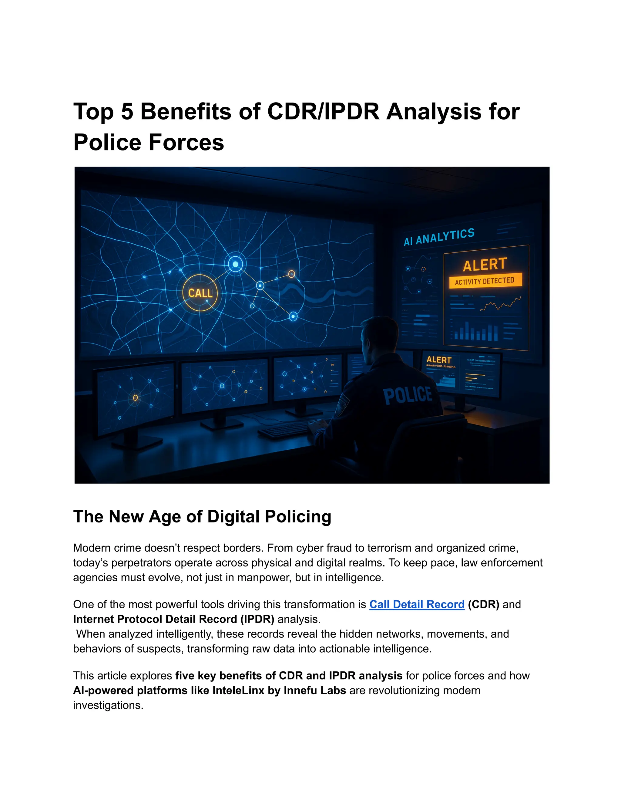 Top 5 Benefits of CDR/IPDR Analysis for Police Forces | PDF