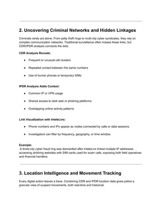 Cd R Software Police Top 5 Benefits of CDR/IPDR Analysis for Police Forces | PDF