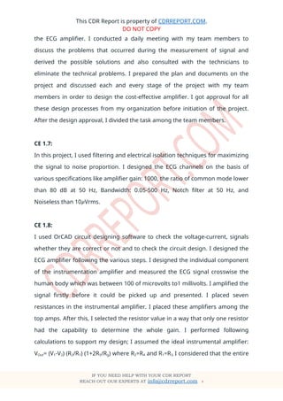CDR Report for Biomedical Engineer | cdrreport.com