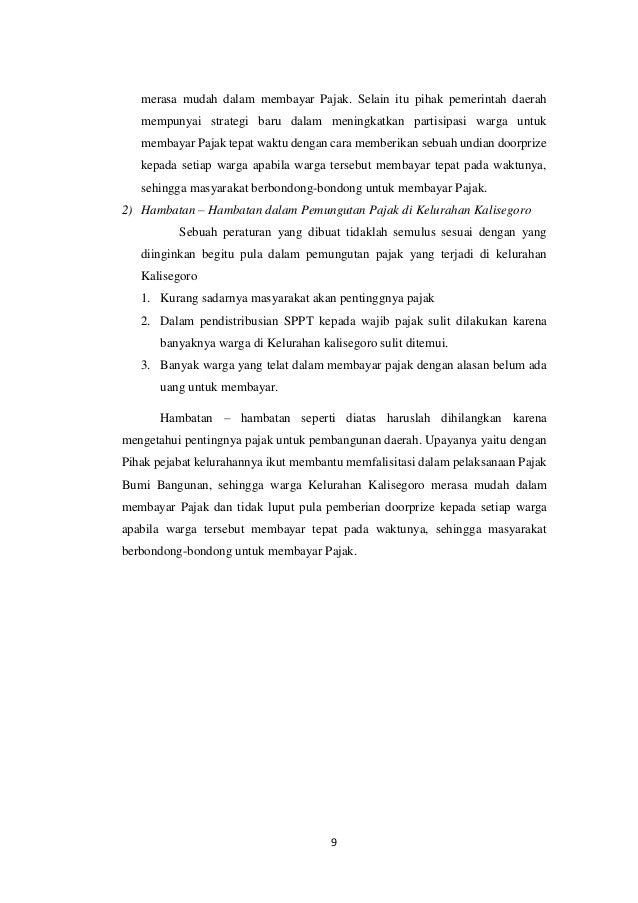 laporan pajak realisasi pajak observasi banguan bumi dan Laporan