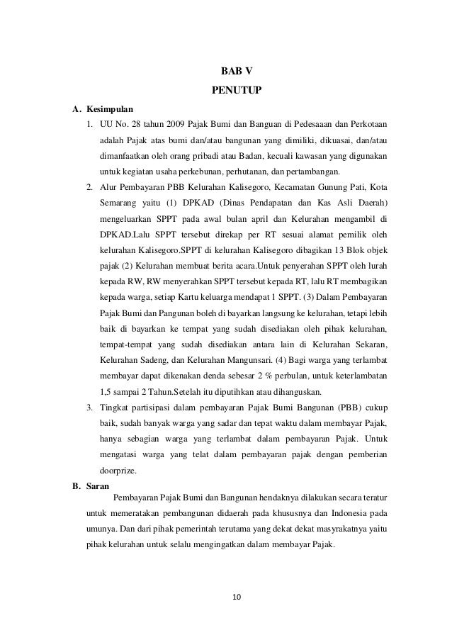 pajak laporan realisasi bumi dan pajak Laporan observasi banguan