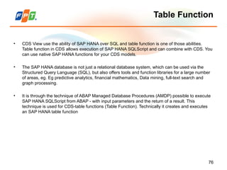 Cds Table Function Loop Example Comprehensive Guide to SAP HANA and CDS Views Architecture and ...