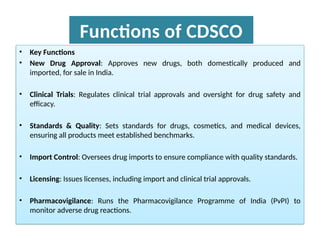 CDSCO .pptx The Central drug standard and control organization (CDSCO ...