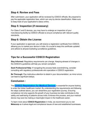 Comprehensive Guide to CDSCO Registration for Medical Devices in India ...