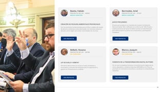 15
CDSF 2021
MEDIA SANCIÓN
PROYECTO DE LEY - 43935
Son herramientas fundamentales para el eﬁcaz cuidado del estado
de derecho ambiental y está relacionado con recientes esfuerzos
del país y de la región para dotar a los Estados de recursos.
Bastia, Fabián
CREACIÓN DE FISCALÍAS AMBIENTALES PROVINCIALES
VER PROYECTO
EN COMISIÓN
PROYECTO DE LEY - 39738
Permitiría democratizar el acceso al suelo, brindando a
municipios y comunas herramientas para la capacitación y
gestión en Infraestructura y Hábitat.
Bellatti, Rosana
LEY DE SUELO Y HÁBITAT
VER PROYECTO
MEDIA SANCIÓN
PROYECTO DE LEY - 37107
El Juicio por Jurados es un mandato de nuestra Constitución
Nacional desde 1853, ratiﬁcado en la reforma de 1994. El país y
nuestra provincia de Santa Fe deben avanzar en esta dirección,
para democratizar la justicia con compromiso y participación
ciudadana.
Bermúdez, Ariel
JUICIO POR JURADO
VER PROYECTO
EN COMISIÓN
PROYECTO DE LEY - 43272
Por el cual se establece fomentar la transformación digital de las
micro, pequeñas y mediana empresas (MiPyMEs) a los ﬁnes de
promover el crecimiento económico y aumentar la competitividad
industrial.
Blanco, Joaquín
FOMENTO DE LA TRANSFORMACIÓN DIGITAL EN PYMES
VER PROYECTO
 