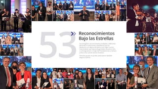 Reconocimientos
Bajo las Estrellas
Se entregaron reconocimientos múltiples a diferentes
personas e instituciones santafesinas que se
destacaron en alguna disciplina o por algún suceso
trascendente que haya protagonizado durante el año.
La entrega estuvo a cargo del Presidente de la Cámara,
juntos a los autores de las iniciativas.
Distintos grupos musicales participaron dándole
alegría al evento.
 