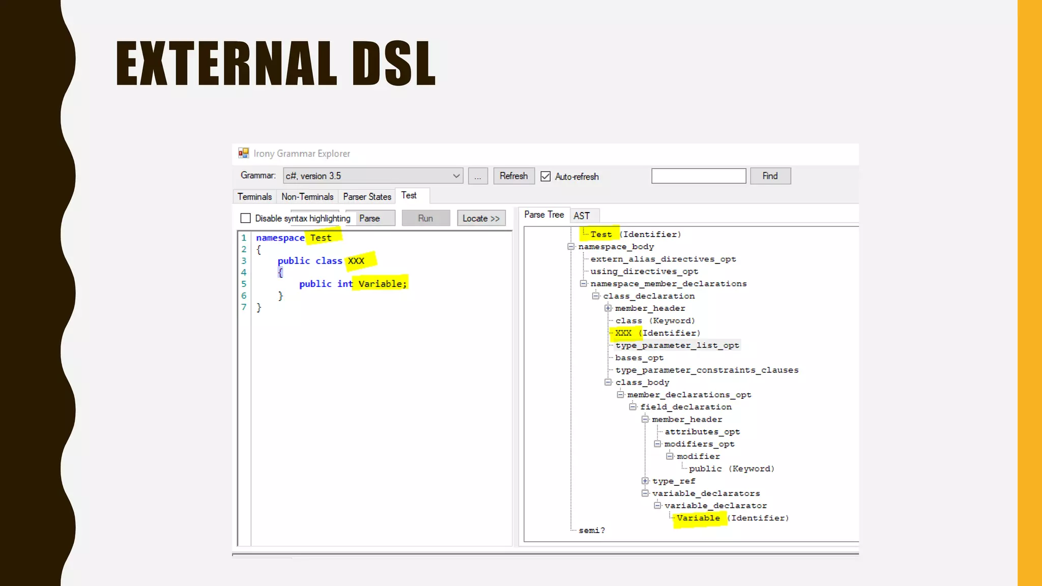 EXTERNAL DSL
 