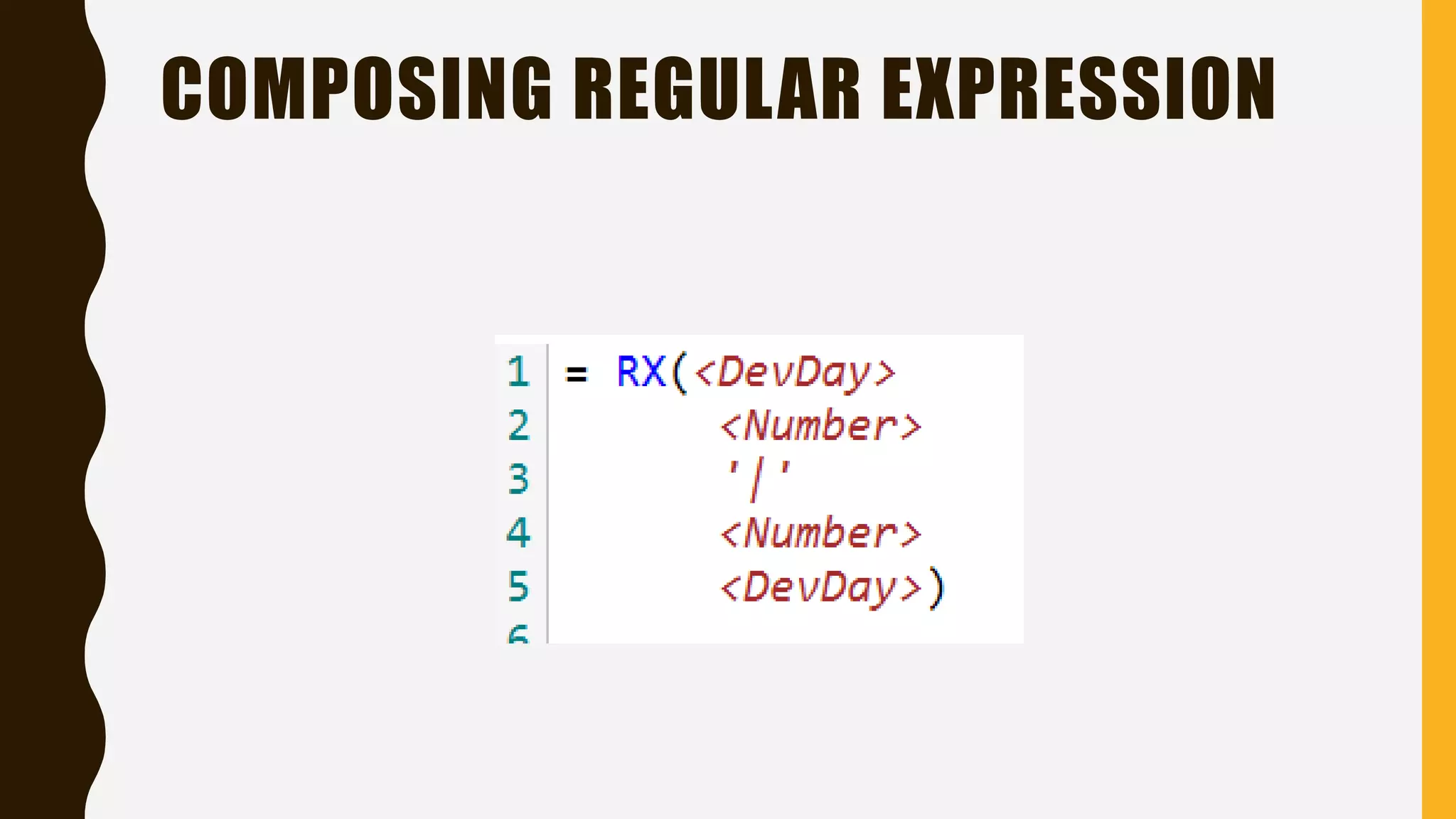 COMPOSING REGULAR EXPRESSION
 