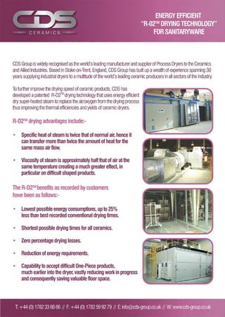 CDS R-O2 Drying Technology for Sanitaryware